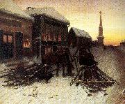 Perov, Vasily The Last Tavern at the City Gates oil painting artist